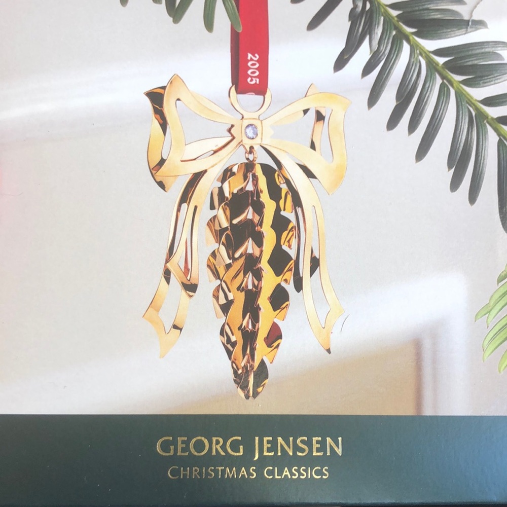 2005 Georg Jensen Pine Cone Gold Plated Ornament